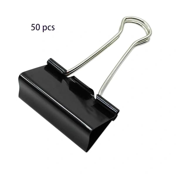 /EA/50 x Dobbeltklemme 19mm Sorte Mapper - Universal - Multifunktionel