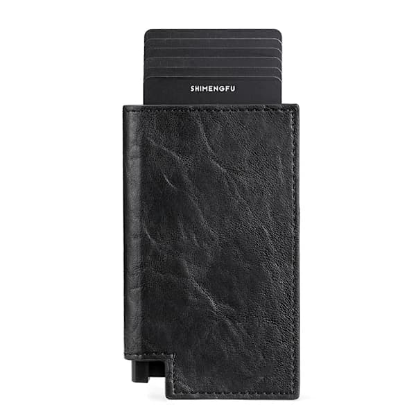 /EA/Herr - musta korttikotelo Anti Hacking RFID Bifold -nahkalompakko