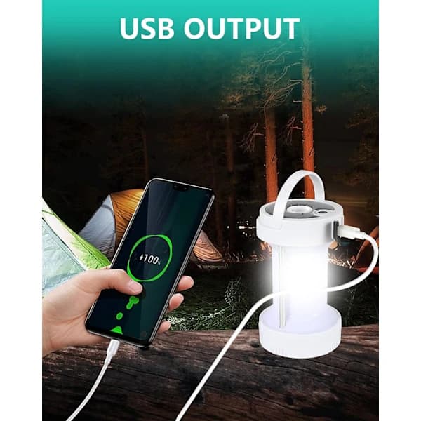 /EA/1800mah Oppladbart hvitt solcellecampinglys batteridrevet LE