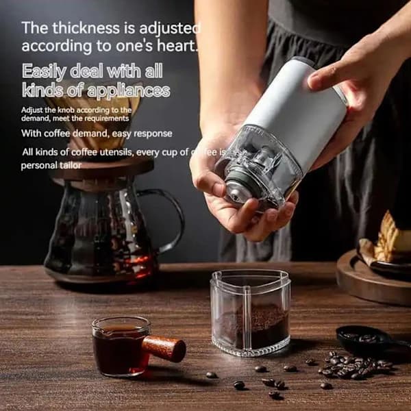 /EA/Bærbar elektrisk kaffebønnekværn sort