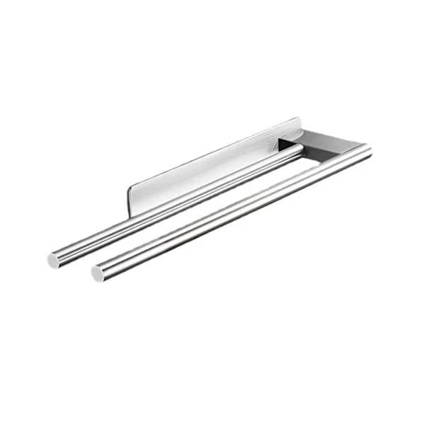 /EA/ (sølv) 304 Rustfrit Stål Håndklædeholder Uden Boring Dobbelt