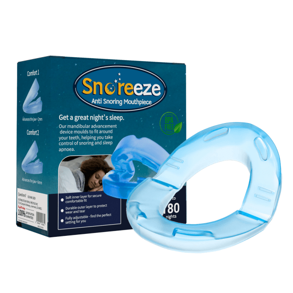 Anti-snarkning munstycke, komfortstorlek #1, enkel påfyllning, blå, BPA-fri, medicinskt material