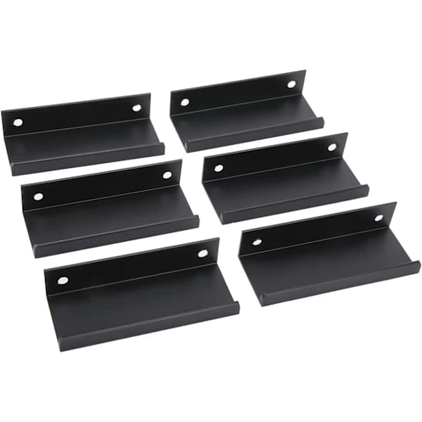 /EA/6 stk. sorte køkkengreb til skabe og skuffer (80 mm, sort)