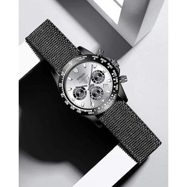 /EA/ Nylon armbånd i faldskærmsmodel med elastisk elastik - Erstatningsarmbånd til ur