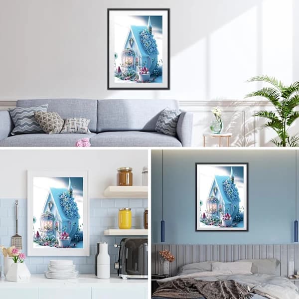 /EA/30x40cm Blomhus Diamantmalingssett for Voksne, 5D Diamant