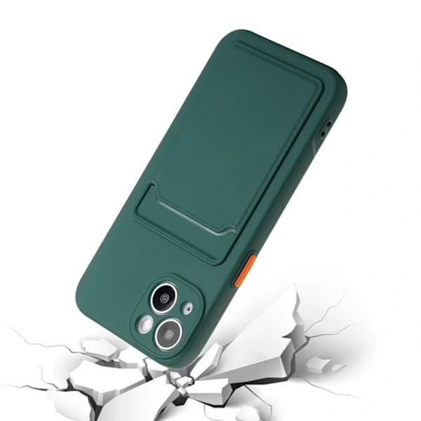 iPhone 13 Kuori Korttitaskulla Tummanvihreä