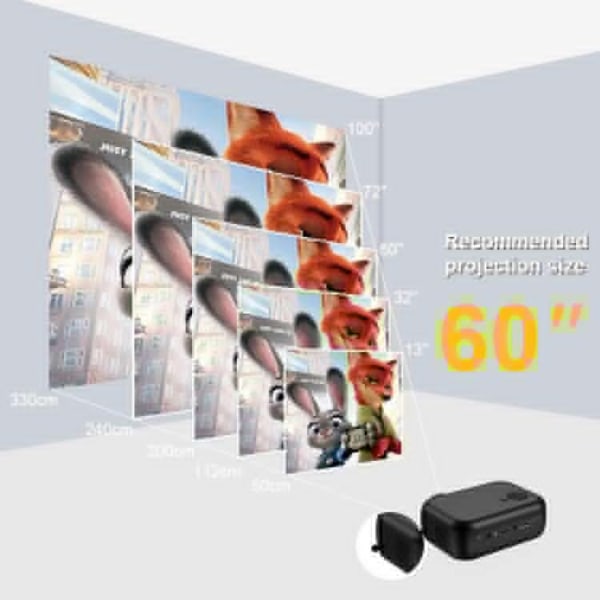 Bärbar projektor 1080P LED Mini Hemmabio Bioprojektor Multimedia Europeisk kontakt