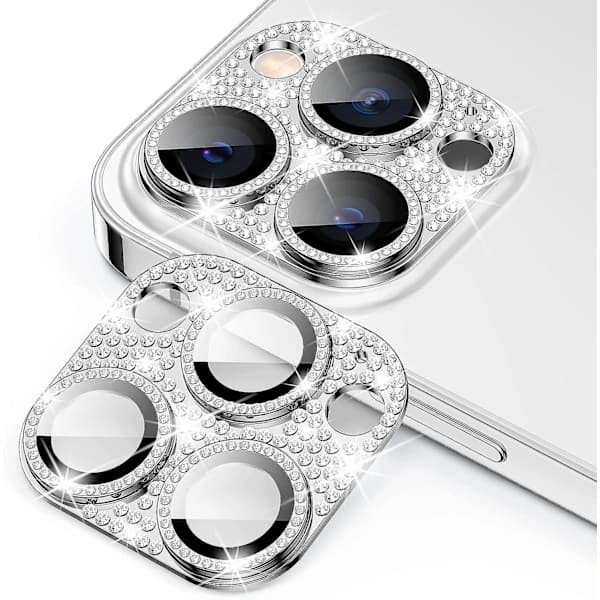 /EA/ 2 st Kameraskydd för iPhone 14 Pro Max & iPhone 14 Pro, glitter diamantlins