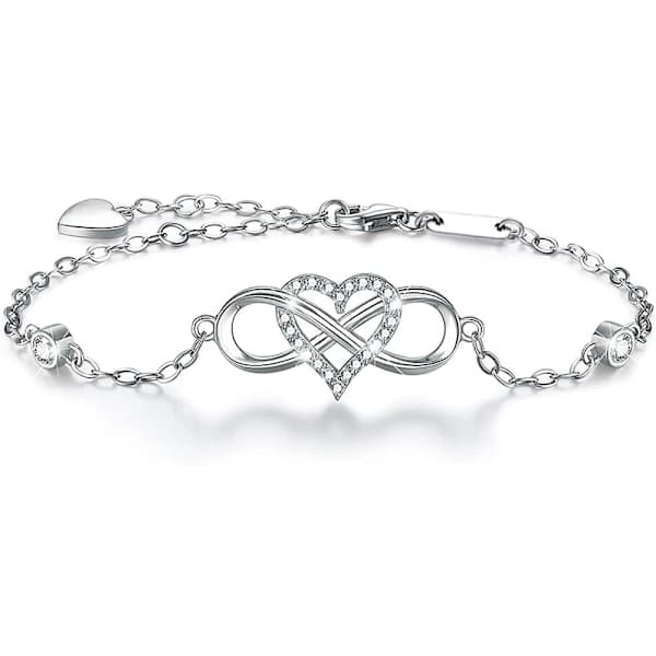 /EA/S925 Sølv Hjerteformet Diamant Zirkon Armbånd
