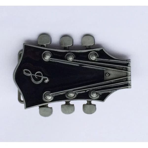 /EA/Bältesspänne Elgitarr Svart Rocker Pin Metall Biker Bälte