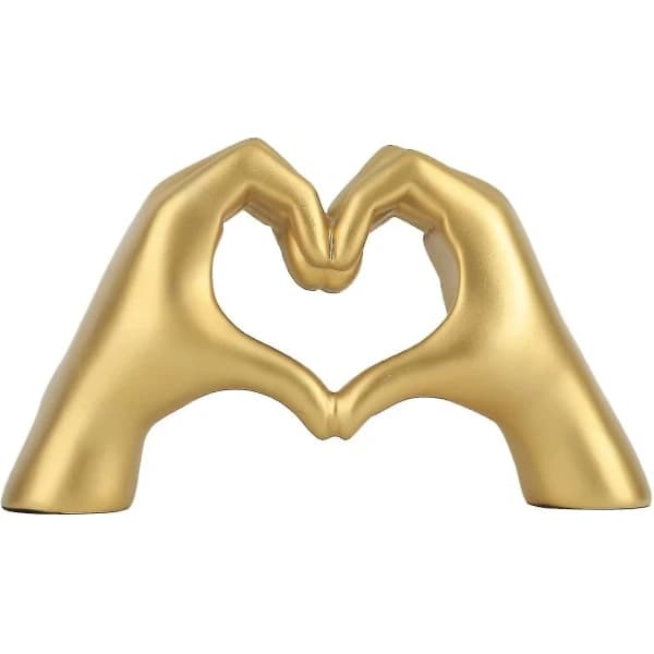 Guld Gest Dekoration, Kärlek Finger Staty Modern