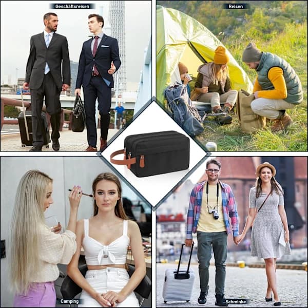 /EA/Necessär för män - Affärsresor - Stor Kapacitet - Svart