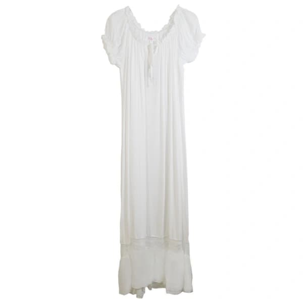 /EA/Kortermet stor størrelse løs lang bomullspyjamas - Rosa S