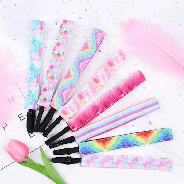 /EA/8-pack pannband Tie Dye pannband flickor barn elastiska bandanas icke