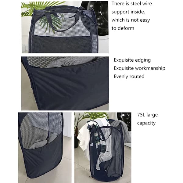 /EA/ Vaskekurv Stor Vaskekurv Sammenleggbar, Fellbare Kurver