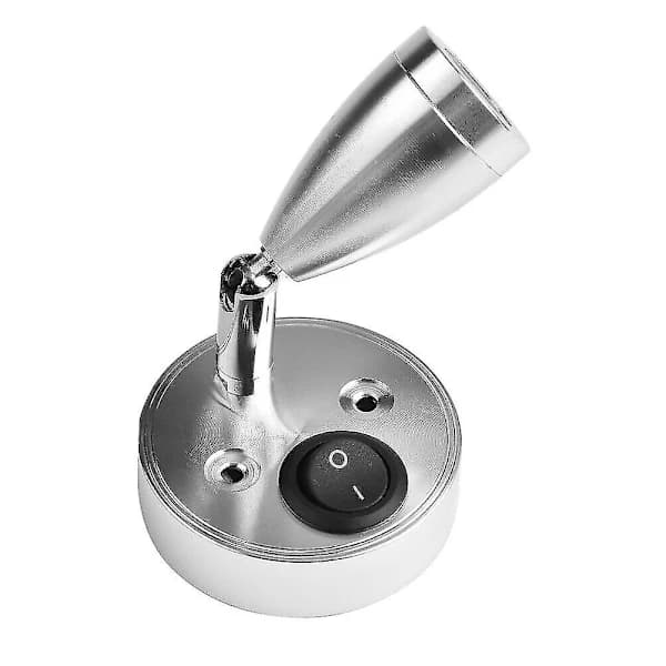 /EA/Vit LED-spotlight Knappbrytare Husbil Läslampor Husbil (Silver) (1 st)