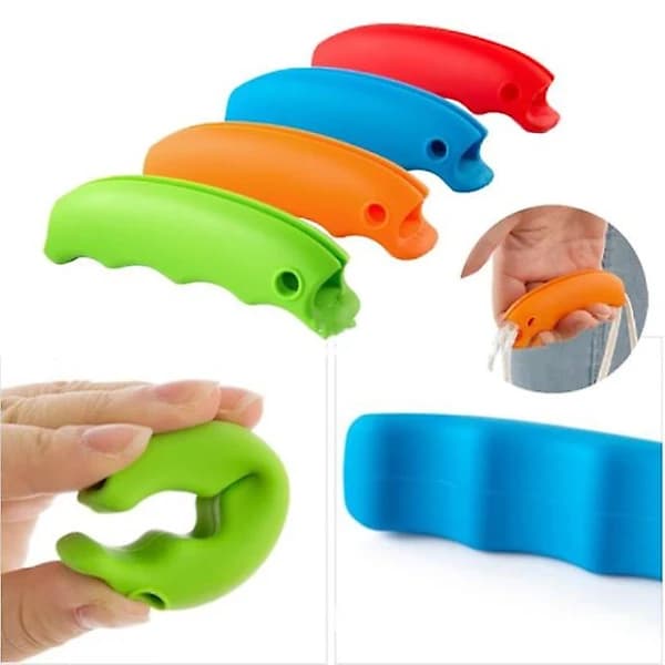 /EA/4 stk. plastposeholdere, robust silikonhåndtak, matpose, handlepose, søppelsekk