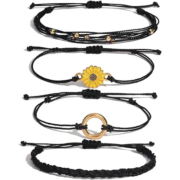 /EA/Handflätat Solrosrep Armband Boho Surf Rep Charm Br