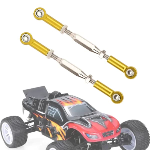 /EA/6 st 81mm Justerbara Aluminium Servo Länkar Styrstångsset för RC Biltillbehör guld