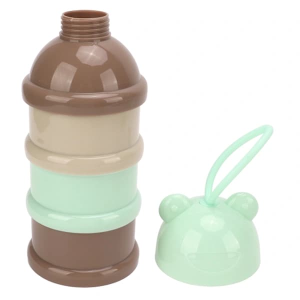 Baby Formula Dispenser, 3 Layer Stackable PP Snack Storage Container for Travel and Outdoor Feeding, Light Blue