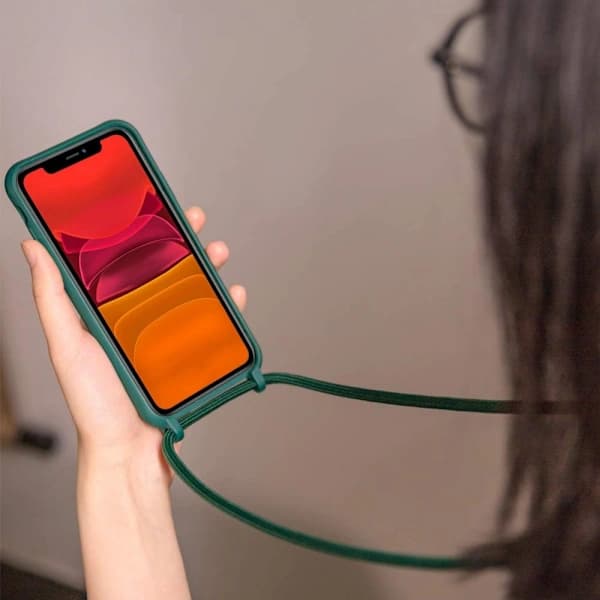 /EA/Justerbart silikone halsbånd sort telefoncover til iPhone 15