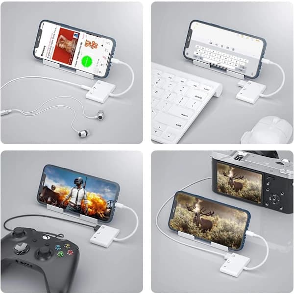 /EA/USB-ljudadapter för Lightning, 3-i-1 USB-kameraadapter med