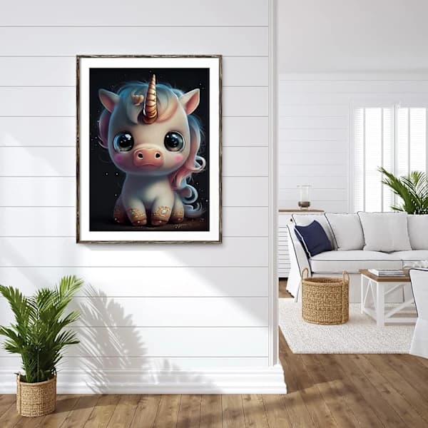 /EA/30x40CM/12x16 Tommer DIY 5D Søde Enhjørning Diamantmaleri Sæt til