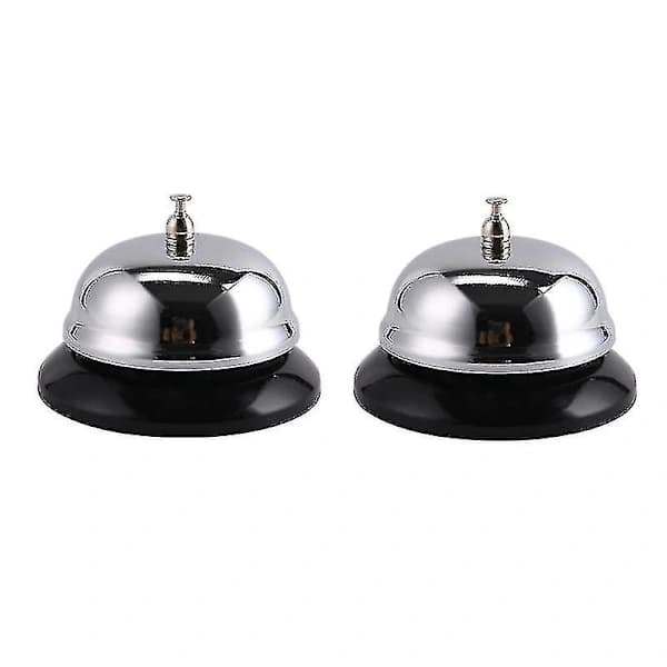 /EA/2 st Klassisk Rostfri Serviceklocka Restaurang Klocka Reception Serviceklocka (silver)