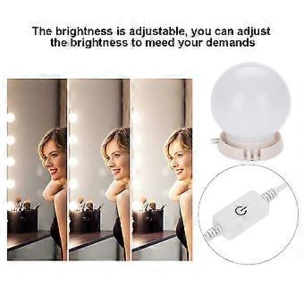 /EA/LED-lampe Spejllampe Makeupbordlampe Kit 10 Lamper