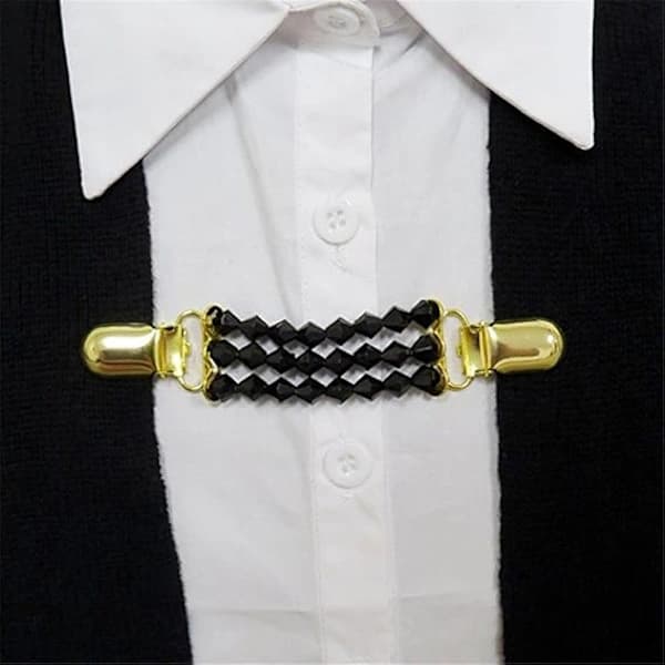 /EA/7cm 2-pack guld och silver ABS pärlstrass kofta clips, pärlclips, snygga