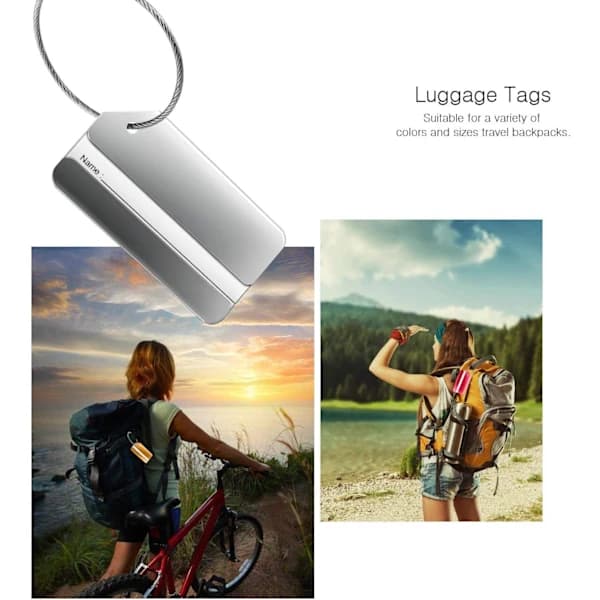 /EA/ (6 stk.) Bagasjelapper i aluminiumslegering med rustfrie ståltråder