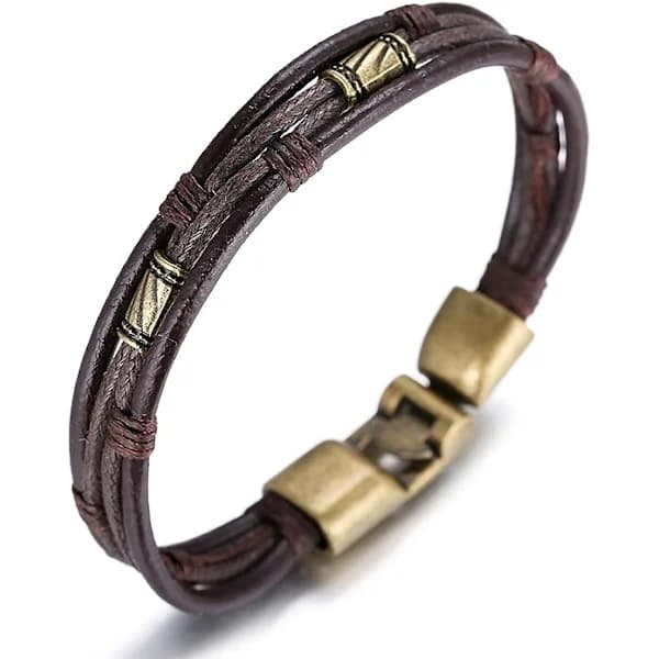 Retro Læderarmbånd til Mænd Vintage Stil 22cm