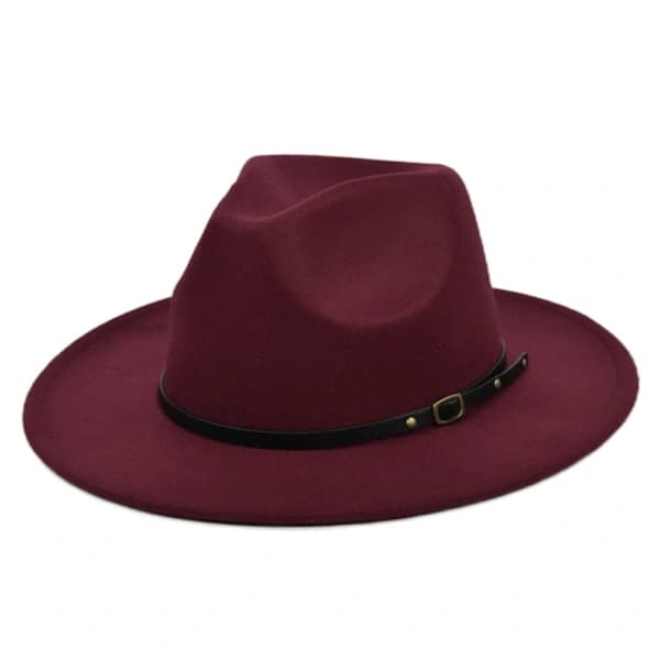 /EA/Sort retro jazzhat i uld med flad skygge