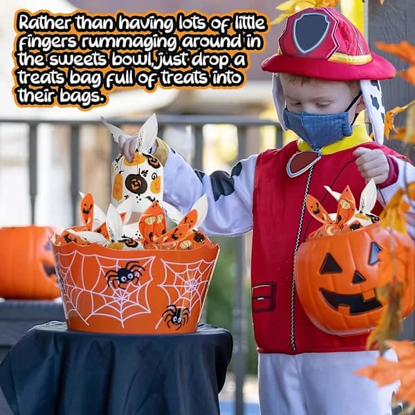 /EA/100 st 14 * 23 cm Halloween-godispåsar Halloween-festpåse