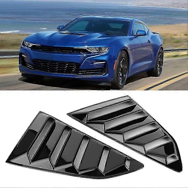/EA/ Blank Sort Bilrude Lameller Sideventilationsdæksel Passer til Chevy Camaro 2016-2020