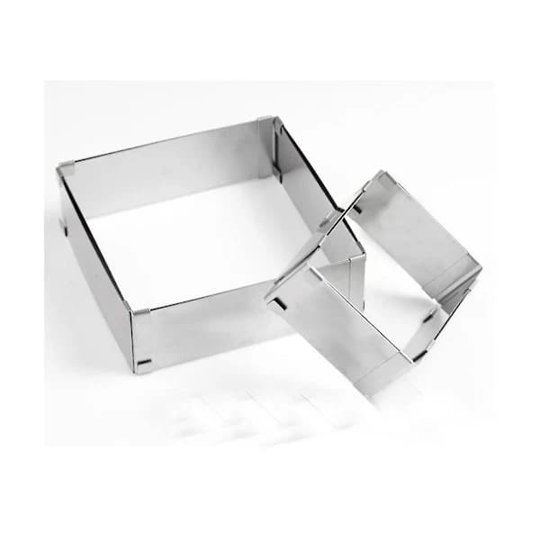 /EA/Justerbart Mousse Ring Sett Kvadratisk Rustfritt Stål Bakeform for Kake Bursdag Bryllupskake Baking