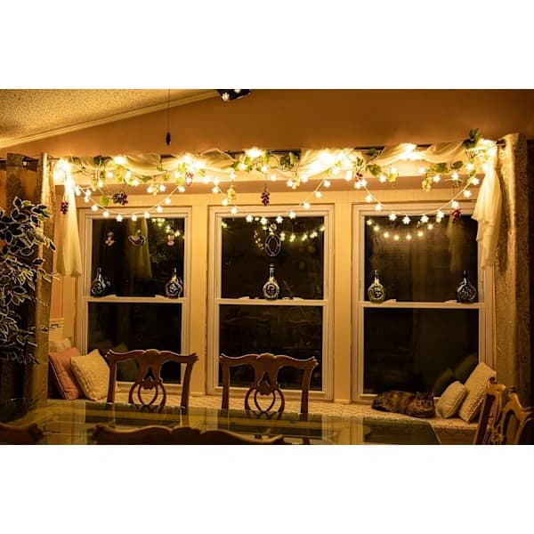 /EA/50 LED snøstjerne juletrelys. 5 meter plug-in lys