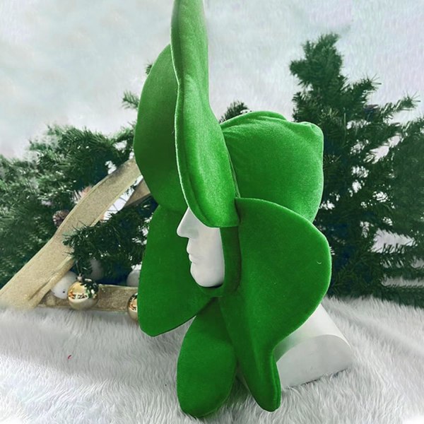 Wtosuhe St. Patrick's Day -hattu Shamrock-hattu Vihreä samettinen silinteri miehille ja naisille St. Patrick's Day -asusteet Juhlat Juhlien suosikit Irlannin leprechaun