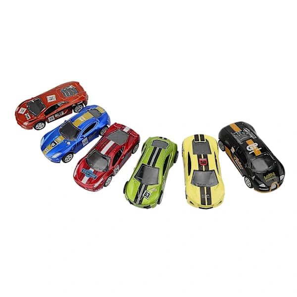 /EA/6 stk 1:64 legeringsbil leketøy simulering racing kjøretøy modell barn pullback bil leketøy (PullBack bilsett)
