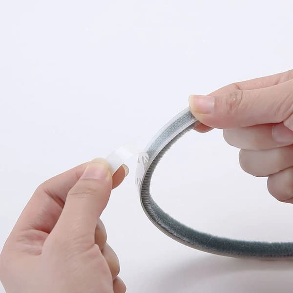 /EA/9*5mm Grå, Sammetstätning, Borsttätningsremsa, Självhäftande