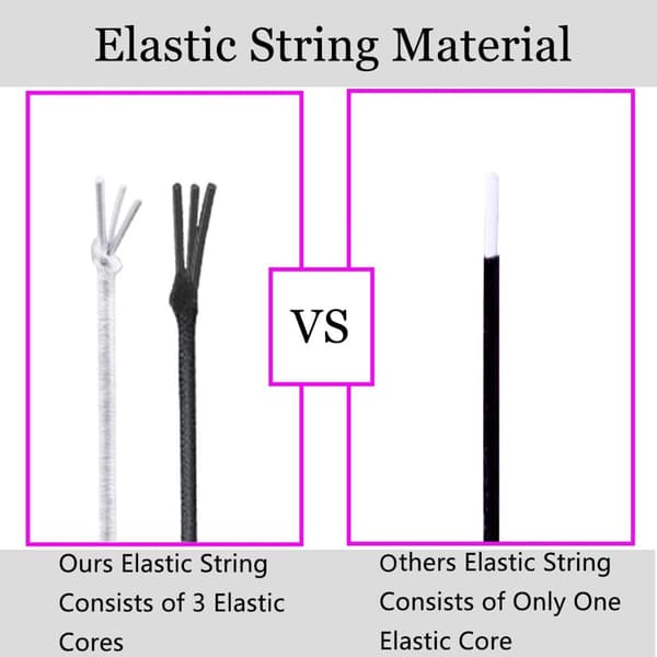 Elastisk snor til smykkefremstilling, 2 ruller 1 mm sort og hvid nylon-polyester perlesnor til armbånd, halskæder og DIY-håndværk