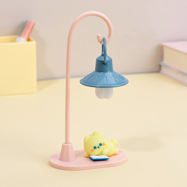 Mini nattlampa i retrostil, söt tecknad bordsskiva dekorativ lampa som drivs av batterier med tre knappar, present till flickor och pojkar