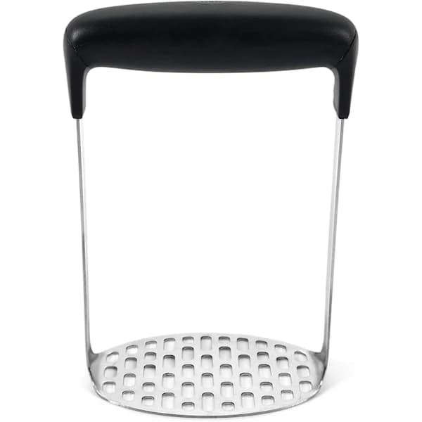 /EA/Kartoffelmoser i rustfrit stål, glat, sort/sølv-max