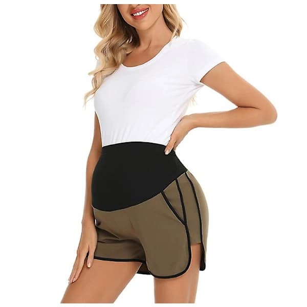 /EA/Maternitybukser Solid Strip Splicing Beskyt Maven Gravid Kvinde Shorts