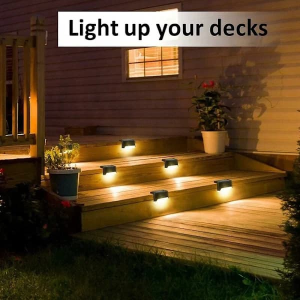 /EA/16-pakning Vanntette LED Solcellelamper for Utendørs Trapper, St