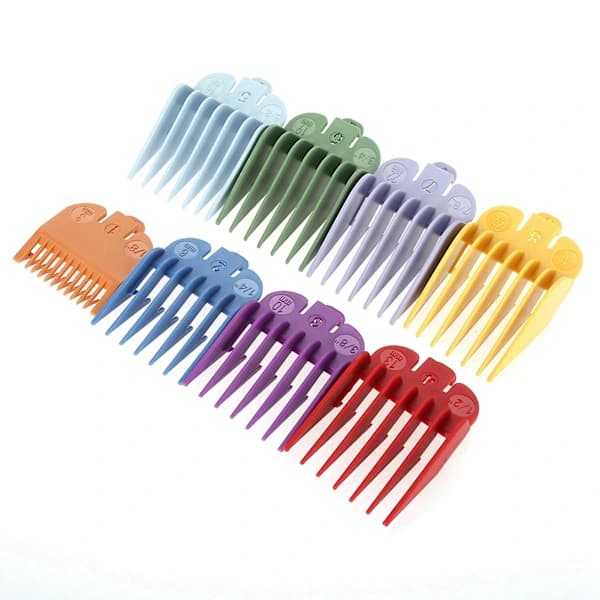 /EA/8 størrelser guide kam sæt regnbuefarve clipper reservedele frisure tilbehør (tilfældig farve)