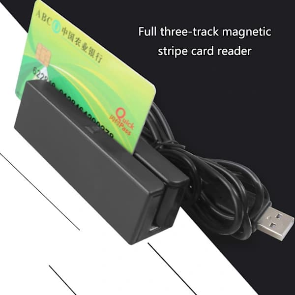 /EA/3-spors USB-magnetkortlæser POS-stribe medlemskortscanner