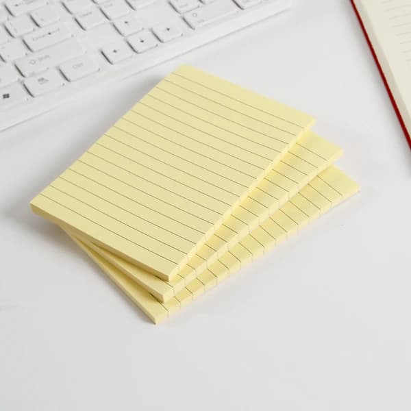 /EA/ Selvklebende notatblokk med linjer - Klistrelapper - 100x150mm, - Rektangulær