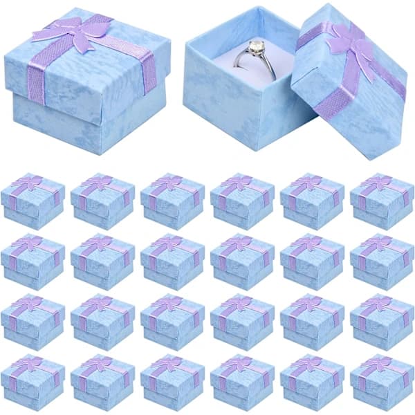 /EA/24 st, 4x4x3cm Litet Smyckeskrin, Ringask, Ask C
