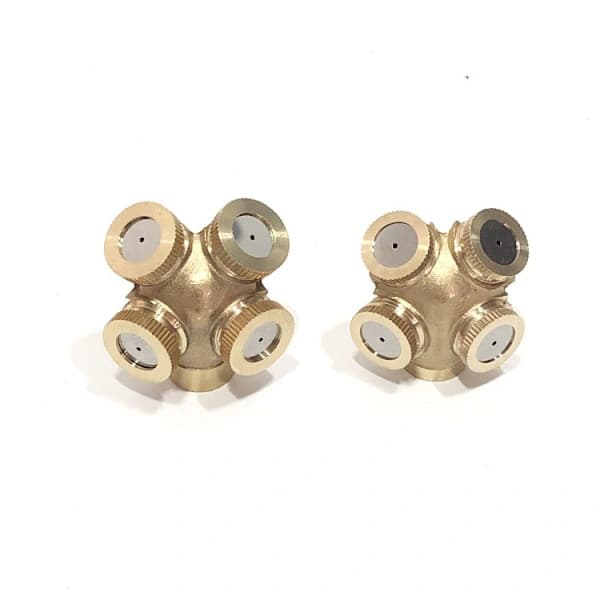 /EA/ 2-pack 4-håls mässingsmunstycke, dimmunstycke trädgårdssprinkler
